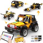 Apitor Robot R Smart Robot Building Kit, 4-in-1 Programmable App Remote Control Off Roader Car Toy, Authentic and Functional Design, Coding Gifts for 6 7 8 9 10 11 12 Years Old Kids Boys and Girls