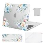 MOSISO Compatible with MacBook Air 13 inch Case M1 2021-2018 A2337 A2179 A1932 Retina with Touch ID, Plastic Trumpet Creeper Hard Shell &Keyboard Cover &Screen Protector &Storage Bag, Transparent