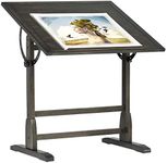 Studio Designs Vintage Drawing/Drafting Table with Pencil Ledge - 36" W x 24" D - Distressed Black - Adjustable Tilting Top