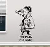 No Pain No Gain Fitness Wall Decal 