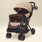 StarAndDaisy Foldable Stroller for Baby 0-3 Years Infant & Toddler / Travel Pram for Baby with Adjustable Canopy & Lockable Wheels, Multi-Level Recline & Adjustable Footrest, Removable Tray , Safety Harness Belt - Grey