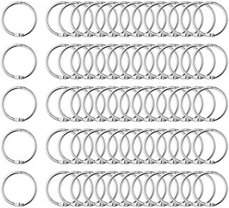 120 Pièces Anneaux de Reliure, 15mm Anneau Metallique Anneaux Articulés Anneau Ouvrable pour Scrapbook Album Notebook Index Cards (Argent)
