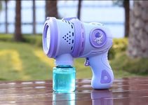 BLiSS HUES Automatic Bubble Machine for Kids, Bubble Gun with Light, Soap Blower for Kids, Indoor & Outdoor Toys occasions (Automatic Blue)