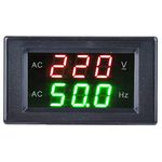 Display LED Digital AC Voltmeter Ammeter,Generator Dual Voltage Frequency Meter,Detector Voltage Current Meter Panel Amp Volt Gauge(Black)