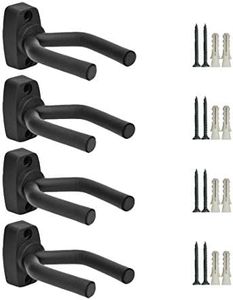 CC CAIHONG Guitar Hanger Wall Mount 4 Pack, Guitar Holder Wall Mount Hook Stand Display with Screws - Easy to Install - Fits All Size Guitars, Bass, Mandolin, Banjo, Ukulele