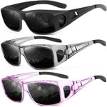 KALIYADI Sunglasses Fit-Over-Glasses Polarized Sunglasses-Men: Wrap Around Sunglasses Womens with UV Protection for Driving