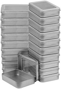 Kurtzy Barattoli Porta Spezie Rettangolari Argentati con Coperchi (Confezione da 20) - Barattoli Cucina Moderni da 9 x 6,3 x 1,8 cm - Scatole di Latta Barattoli Spezie per Artigianato e Kit Vari