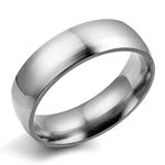 Flongo Men's Womens Simple Silver Color Plain Stainless Steel Couples Engagement Wedding Band Ring