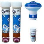 SUDS-ONLINE Small Dispenser with 20 Multifunctional Chlorine Tablets 20g + Test Strips