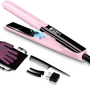 DORISILK 500 Degree High Temp Professional Hair Straightenr ， Ceramic Wide Flat Iron ，2 in 1 Hair Straightener and Curler，Plasma Flat Iron Hair Straightener Get Frizz-Free and Shiny (Purple)
