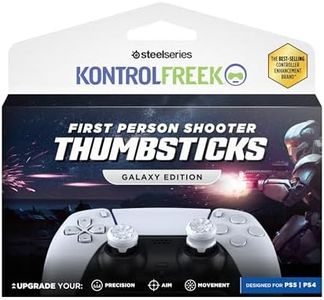 KontrolFreek FPS Freek Galaxy White for PlayStation 4 (PS4) and PlayStation 5 (PS5) | Performance Thumbsticks | 1 High-Rise, 1 Mid-Rise | White