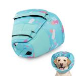 Hjumarayan Dog Cone Collar, Dog Cones after Surgery Soft Dog Cones to Stop Paw Licking Comfy Recovery Collars for Dogs, Waterproof Dog Head Cone Anti-Bite Lick Wound Healing (Blue M)