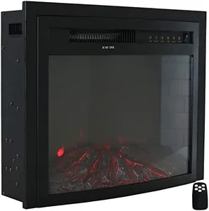 Sunnydaze Cozy Warmth Indoor Electric Fireplace Insert - Fake Fireplace Heater with 9 Color Options - 23-Inch