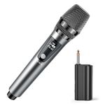 JYX Wireless Microphone for Singing, Professional UHF Metal Handheld Dynamic Mic System with Rechargeable Receiver 1/4''(6.35mm) Plug, for PC Amplifier,YouTube,Karaoke Speaker,Party,Speech