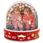 Christmas Xmas Personalised Photo Snow Globe Dome Shaker Ornament | Red