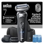 Braun Electric Shaver For Men, Series 7 7185Cc, Holiday Gifts For Men, Wet & Dry Shave, Shaving Kit With Smartcare Center And Beard Trimmer, Black