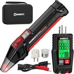 KAIWEETS Circuit Breaker Finder with LCD Display, NCV Test & Flashlight, Electric Tester and Voltage Tester with Integrated GFCI Outlet Tester, Includes Carrying Case and Adapter- KT301P