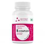 Mypro Sport Nutrition Vitamin B Complex, High Potency Formula Vitamins Heart Health-Nervous System Support-Supports Energy Metabolism-Vegan,Gluten-Free-120 Capsule For Men & Women