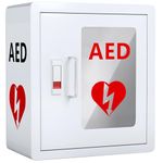 NLShan AED Cabinet Wall Mounted Defibrillator Cabinet, PVC Clear Window Storage Cabinet with Handle, Fit All Brand AED, 14.2 x 7.9 x 15.8 Inch