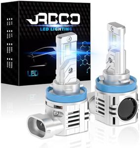 JRPOO,Latest Upgraded H9/H11/H8 LED light Bulb 6500K Cool White for fog lights,600% Super Brighter,High and Low Beam Xenon/1:1 Halogen Size,Plug and Play LED Fog Light Bulbs,Pack of 2 (H9/H8/H11)