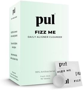 Daily Aligner Cleanser Tablets by PUL - Remove Odors Discoloration Stains & Plaque - Specially Formulated to Clean & Brighten Aligners, Retainers, Dentures, Nightguards & Dental Appliances - 96 Pack
