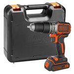 BLACK+DECKER 18V Brushless Hammer Drill Power Tool with and Kitbox, 1.5 Ah Lithium-ion Battery, BL188K-GB