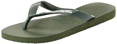 Havaianas Unisex Top Brasil Logo Flip-Flop, Olive Green, 11/12 UK