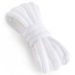 VSUDO 120 cm Oval White Trainer Laces for Trainers, Half Round White Shoe Laces for Trainers, Oval Sport Running White Shoelaces for Sneakers, Athletic Basketball White Shoe Laces (1 Pair-White-120cm)