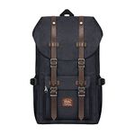 KAUKKO Rucksack Studenten Backpack 17 Zoll für 15" Notebook Lässiger Daypacks Schüler Bag Wandern Casual Daypack, 47 cm, 22.4 liters, Black (Oxford Schwarz)