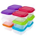 GWAWG 12 PCS Small Plastic Containers with Lids Food Storage Pots 6 Colors for Baby Kid Toddlers Use to Fit Snack Sauce Meal Yoghurt Ice Cream Salad