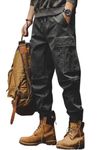 Lymio Men Cargo || Men Cargo Pants || Men Cargo Pants Cotton || Cargos for Men (Cargo-101-M) Black