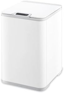 Ninestars DZT-10-35 2.6 Gal / 10L, White Plastic, Square Shape, Motion Sensor Trash Can