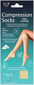 Ladies Pretty Legs Silky Smooth Compression Socks DJ4S Natural