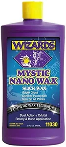 Wizards Mystic Nano Car Wax Polish - Protects and Provides Extreme Gloss and Slickness - Safe For All Paint and Clear Types Car Polishing Compound - For Both Machine and Hand Use - 32 oz