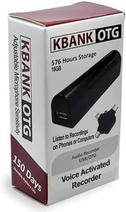 KBANK-OTG Voice Activated Digital Audio Recorder 576 Hours of Recording - Play Back on Computers, Phones, & Tablets