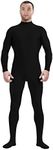 Aniler Men's and Women's Spandex Zentai Costume Bodysuit Stretch Halloween Unitard Party Cosplay Body Suit (XX-Large, Black)