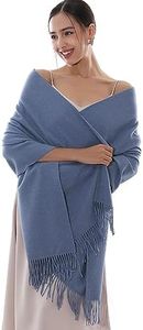 RIIQIICHY Winter Scarf for Women Blue Pashmina Shawls Wraps for Evening Dresses Large Warm Soft Scarves