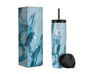 IRON °FLASK Nomad Tumbler - 825 ml, 2 Lids (Straw/Flip), Vacuum Insulated Stainless Steel Bottle, Double Walled, Thermo Coffee Travel Mug, Water Metal Canteen