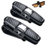 acdokuk 2 PCS Car Glasses Holder with Card Clip, Vehicle Glasses Clips, Sunglasses Holder, 360 Degree Rotational Ticket Card Clip Holder Double Ends Clip, for All Vehicle Models Sun Visor