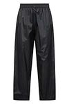 Mountain Warehouse Pakka Kids Waterproof Rain Pants - Boys & Girls Black 9-10 Years