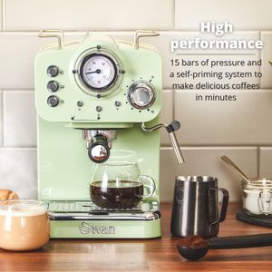 Swan Retro Espresso Machine – Green Coffee Maker