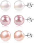 3 Pairs Pearl Earrings, 925 Sterlin