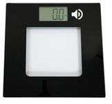 Talking Digital Scale Extra Wide Glass - The Scale That Talks - Accurate Visual & Voice Display Scale for Body Weight - 395 Pounds Max- Wide Width Tamper Glass-Large LCD Display-Tap Auto On & Off