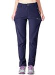 donhobo Womens Waterproof Overtrousers Breathable Rain Pants Hook&Loop Ankle Opening Trousers-for Wet Weather Travelling Navy S