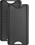 Denmay 50.8CM x 26.6CM Cast Iron Griddle for Gas Stovetop, Pre-Seasoned Reversible Cooking Grill & Grilldle Pan 2-in-1 Combo with Easy Grip Handles for Open Fire, Oven, Charcoal Grill, 1 Pack