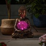 Garden Mile Buddha Garden Ornament Colour Changing LED Garden Lights Solar Powered Waterproof - Garden Ornaments Outdoor Unusual Large Solar Lights For Garden Weatherproof Ornaments (Buddha)