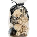 Qingbei Rina Black Decorative Balls,Assorted Wicker Rattan Balls,Bowl Vase Fillers for Centerpieces,Decorative Orbs Woven Spheres,Spring Home Table Decor