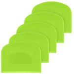 5 Pcs Dough Scraper, Bread Dough Cutter Scrapers, Silicone Pizza Food Bowl Scraper Cutter Spatulas for Kitchen Pastry Cake Dough Bread Pizza Baking Scraper, Cream Smoother for Bakers - Green