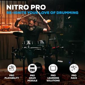Alesis Nitro Pro Electronic Drum Kit – Mesh Pads, 8-Piece Set