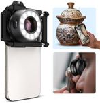 APEXEL Jewelers Loupe Magnifier, 120X Phone Microscope Lens with Eyecup/Illuminated LED Light/Universal Clip, Compatible with iPhone/Android Gems, Jewelry, Coins, Portable Mini Pocket Microscope